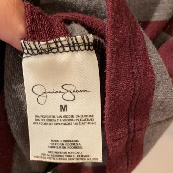 Jessica Simpson Hanna Bodycon Zipper Dress in red, black and grey stripes size M - Picture 5 of 13